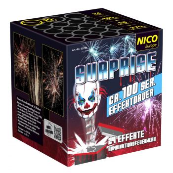 Nico Europe "Surprice" 24 Schuss Silvester Batterie Feuerwerk mit Fontäne