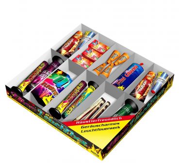 Nico Fireworks Silvester Leucht- Bodenfeuerwerk "Leuchtbox" 22er Packung