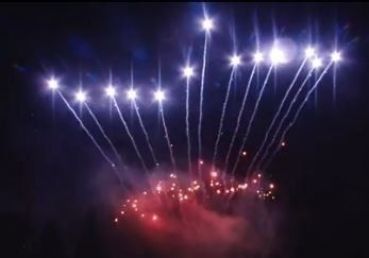Pyrotrade Fireworks Silvester Profi Single Rows "Blue Dahlia" 13 Schuss