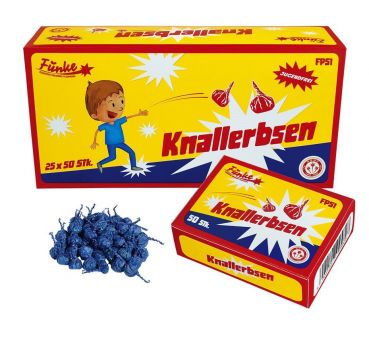 Funke Fireworks Ganzjahres Jugend Silvester Feuerwerk "Knallerbsen" 50er Packung