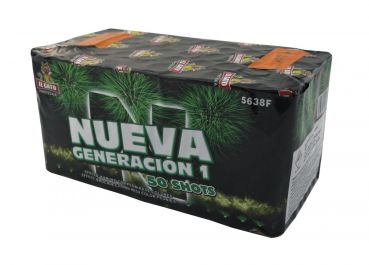 El Gato Fireworks Silvester Feuerwerk Batterie "Nueva Generation 1" 50 Schuss