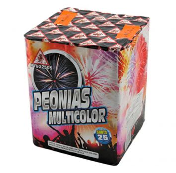 El Gato Fireworks Silvester Feuerwerk Batterie "Peonias Multicolor" 25 Schuss