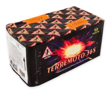 El Gato Fireworks Silvester Salut- Batterie "Terremoto" 36 sec. 50 Schuss