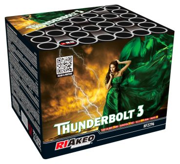Riakeo Fireworks Silvester Batterie Feuerwerk "Thunderbolt 3" 36 Schuss