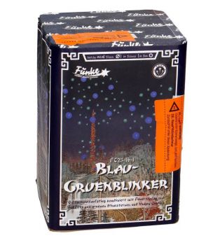 Funke Fireworks Silvester Batterie Feuerwerk "Blau Grünblinker" 16 Schuss