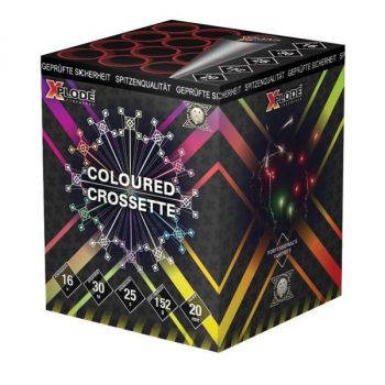 Xpolde Fireworks Silvester Batterie Feuerwerk "Coloured Crosette" 16 Schuss