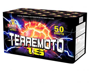 El Gato Fireworks Silvester Salut- Batterie "Terremoto" 50 Schuss 1s