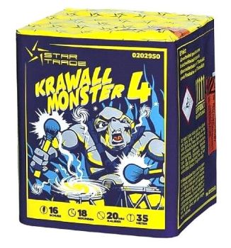 Startrade Fireworks Silvester Feuerwerk Batterie "Krawallmonster 4" 16 Schuss