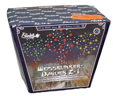 Funke Fireworks Silvester Batterie Feuerwerk"Weissblinker-Dahlien Z1" 25 Schuss