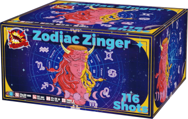 SRPYRO Fireworks Silvester F2 Batterie Feuerwerk Show Box "Zodiac Zinger" 116 Schuss