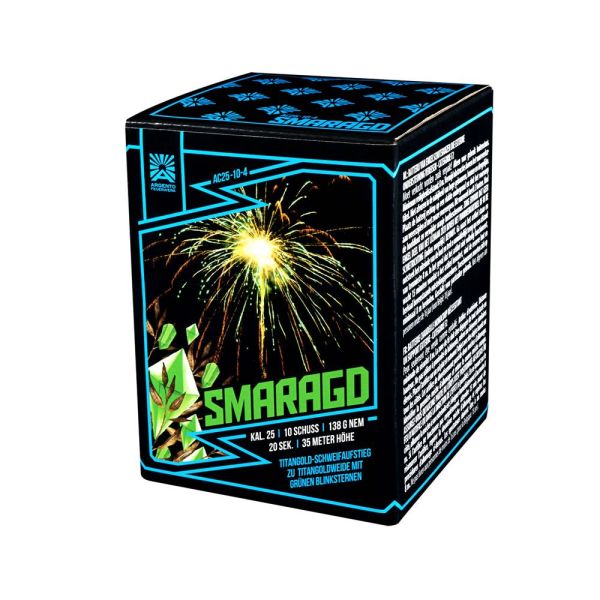 Argento Feuerwerk Silvester Batterie "Smaragd" 10 Schuss