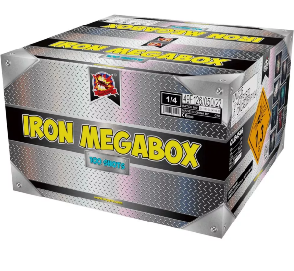 SRPYRO Fireworks Silvester F2 Batterie Feuerwerk Show Box "Iron Megabox" 100 Schuss