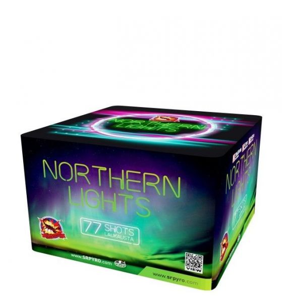 SRPYRO Fireworks Silvester F3 Batterie Feuerwerk Show- Box "Northern Lights" 77 Schuss